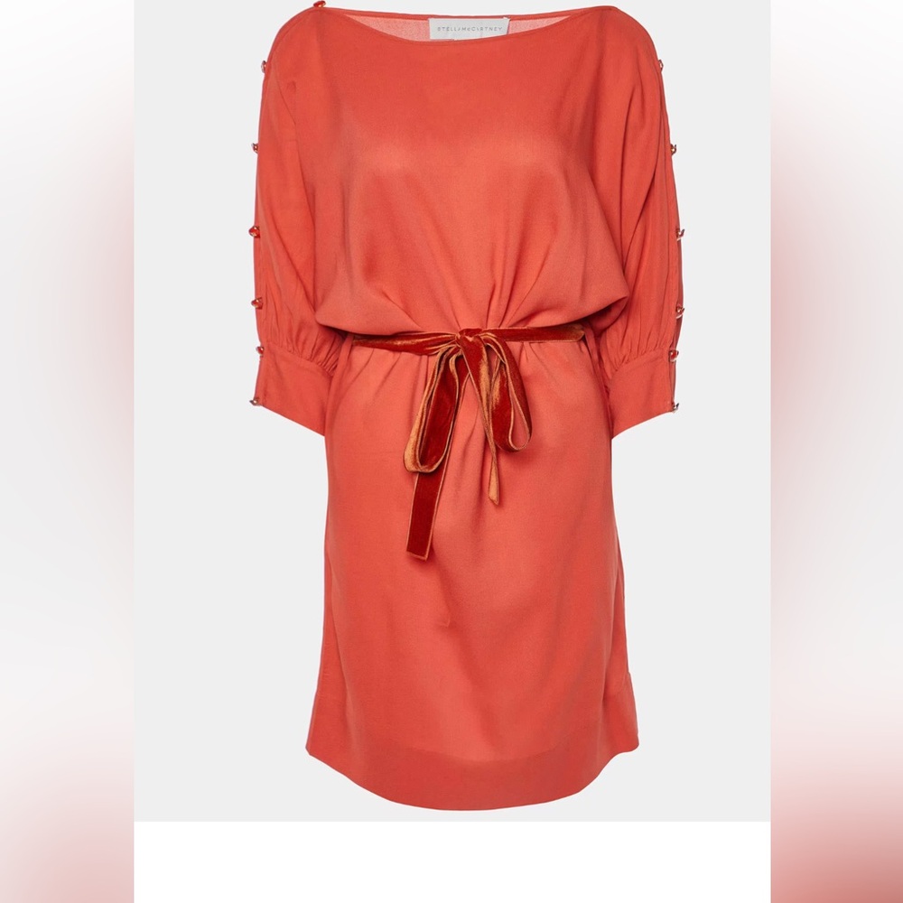 Stella McCartney Silk Wool Scarlet Dress Size 42 (Belt Missing)